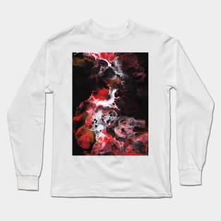 Acrylic Pour Red Gold Dragon Long Sleeve T-Shirt